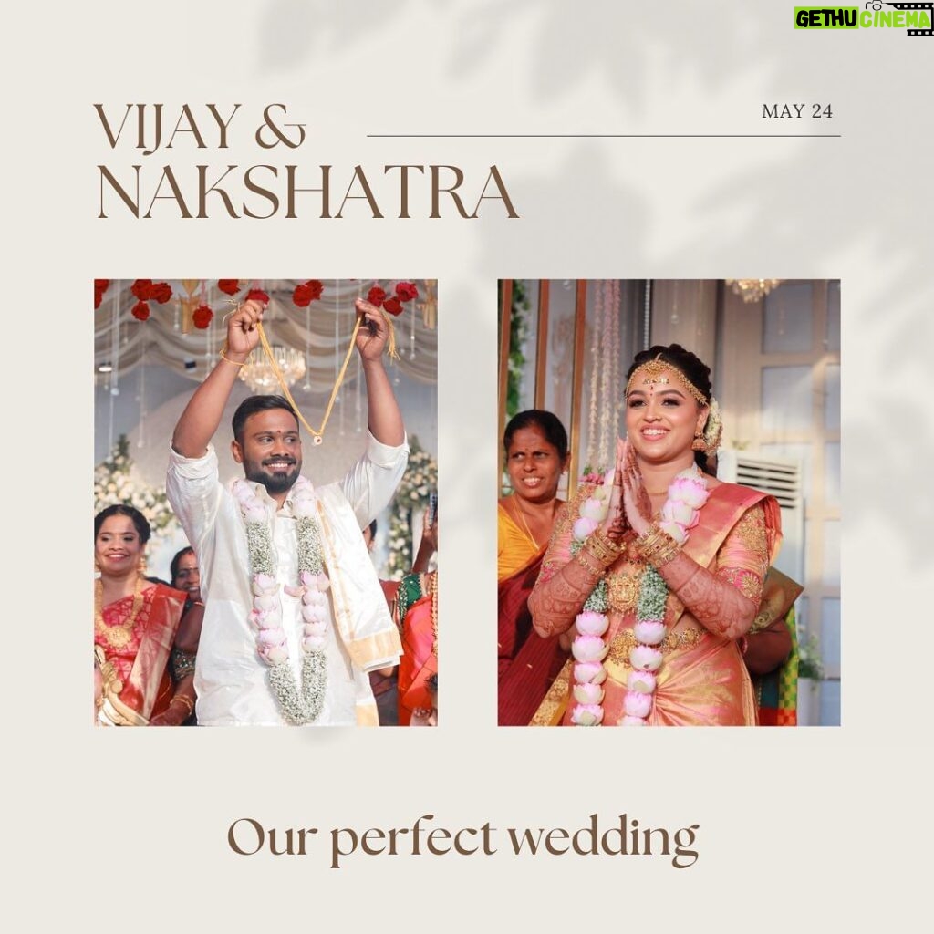 Nakshatra Murthy Instagram - Our perfect wedding 🧿 ! I still can’t believe that we are married and we are a family now ❤ feels sooooo good to say that out ! …. From the day I married you , my life has got so much more better and meaningful 💫 @vijayviruz 😘