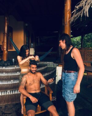 Nidhi Bhanushali Instagram - August Dump 

#causeisuckatpostingregularly 

1. Trying to get under some shade on the side of the road on a sunny day in Bali. 

2. Working with bamboo to make a small lounger for Shankari’s birthday.

3. At midnight. Shankari’s 71st birthday yayyyy! Homemade yum yumm cake yayyyy! 

4. Our super talented Italian boys and Danny jamming in the yard.

5. Cold and breezy sunrise in the rice fields. 

6. Just a ‘I am trying to get used to my hair ‘ selfie. 

7. @ryora.lights got a make shift haircut by our new friends and it surprisingly turned out to be very good.

8. Kitchen floor mosaic in the making.

9. Crochet bucket hat. Yeah. I. Am. Obsessed. 

10. Last supper in Bali.