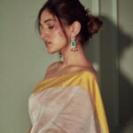 Nidhi Shah Instagram – full bloom, a lucky charm & lasting happiness…🌻 
.
.
.
Does she realize she looks like a sunflower, ready to rain sunlight on all who look down upon her?
.
.
Wearing – @raw_mango 
Earrings – @curiocottagejewelry 
Photography – @dieppj 
Makeup by – Me 💕
Hairby – @nayanhair