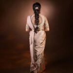 Nisha Krishnan Instagram - ✨️ Makeup & Hairdo @ready_to_tangle Behind the lens- @focuzstudios @chandrubharathy Stylist & Concept @sharmithmakeover Saree- @pachaiyappas_silks Blouse- @d.sign.d Jewellery- @theamethyststore Draping- @sharmithmakeover