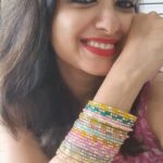 Nisha Krishnan Instagram - It's already been 10 days since the Lil mushkin is out! 🥲🥹 konjam self love for the Friday vibes with pastle shade glass bangles and pre-prepration for Navarathir! 💞 Glass bangles: @blossomglassbangles Thank you for the prompt delivery and follow-up. appreciate it! 🤗 #fridayvibes #glassbangles #pastlecolours #navarathiri #thambulam