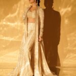 Nushrratt Bharuccha Instagram - The Golden Hour is here! ✨✨ It’s MM’s Diwali Night!! Outfit @manishmalhotraworld HMU @vardannayak @cheemabaljit2 Styled by @nidhijeswani Earrings @uncut_byaditiamin Ring @shoppaksha 📸 @miteshsphotography