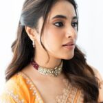 Priyanka Mohan Instagram - Orange obsession 🧡 Styling & Creative Direction by @tanishqmalhotraa Wearing @devnaagri & @akoyajewels M&H @kalwon_beauty @chinnahairstylist Photos by @kannasrihari