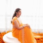 Priyanka Mohan Instagram - Orange obsession 🧡 Styling & Creative Direction by @tanishqmalhotraa Wearing @devnaagri & @akoyajewels M&H @kalwon_beauty @chinnahairstylist Photos by @kannasrihari
