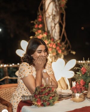 Reshma Muralidharan Instagram - More than i write you can see, feel my happiness in it .. 🙈🥹 thank you musee @madhanpandian 🖤  for this beautiful unexpected  dinner date surprise .. who doesn't love  a date 😉 ....
This place is where we got married and that was the most surprising thing 🙈🥹 .... lots and lots of love and hugs to you 💋 muah ... 
once again Thank you @sppgardens  you always give what we want and this beautiful idea you have came up with will make so many people happy in tears surprising their loved ones family friends ..😍❤️ once again thank you😊
And @jenovin_05 and his team did a great great job they gave us privacy and at the same time so many Beautiful pictures for memories 🥹❤️ thank you team
  Photography and video @crackjackphotography 
Location @sppgardens