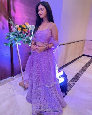 Ritika Shrotri Instagram - Ethnic 💜 

Outfit @fragrance_designs 
#lehenga #traditional #purple #ethnic