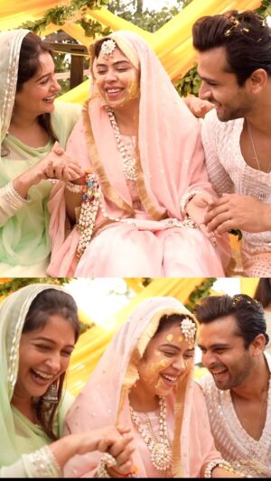 Saba Ibrahim Instagram - Haldi ❤️ 
.
.
@theglamweddingofficial 
.
.
Decor - @houseofvivaah 
Events - @vowsvachan