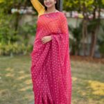 Shiva Jyothi Instagram - Life is a test, give it your best. ❤️❤️❤️❤️ Saree @label_dishana ❤️ #newpost #instagram #instagood #pics #jyothakka #shivajyothi #saree #sareelove