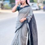 Shiva Jyothi Instagram - #happysunday Saree @label_dishana ❤️ #sundayvibes #saree #sareelove #happiness #shivajyothi #jyothakka