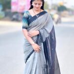 Shiva Jyothi Instagram - #happysunday Saree @label_dishana ❤️ #sundayvibes #saree #sareelove #happiness #shivajyothi #jyothakka
