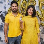 Shivani Sangita Instagram – @jawed_habib_cuttack completes it’s 2nd anniversary with us 💛✨ 
All credits of our hair to @jawed_habib_cuttack ❤️ 
PS- you all have to believe when I say @subhasis_sharma and I in yellow 💛 was an absolute coincidence 😅🤷🏻‍♀️