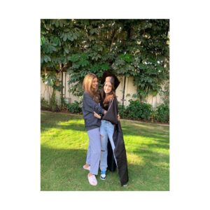 Shweta Bachchan Nanda Instagram - Class of 2020 - Navya finished college today and since she and everyone else graduating this year won’t get a ceremony we decided to DIY one. With a chart paper cap and a gown hand stitched from scraps of black tenting. I threw on a Fordham ( her college ) sweatshirt over my PJ’s!! Congratulations baby I love you and am proud of you! Go forth and conquer x ( I’m not crying you’re crying)