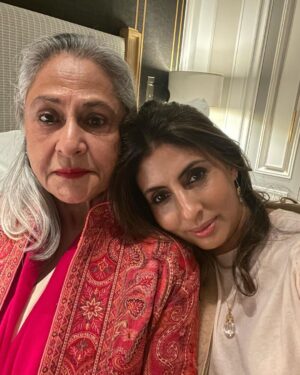 Shweta Bachchan Nanda Instagram - All roads led to Paris this weekend. Well, at least for my mother & me. As Navya spent all her days doing L’Oréal things. My mother and I walked and ate (more eating than roaming to be honest) The show was an experience and so emotional - my mother and I both admitted to holding back tears as our little girl walked  on all smiles !!! I remember her first steps she was just a few days past her 1st birthday - like yesterday, all parents say this I’m sure, it’s cheesy, and annoying, but so true. She wore red, the Eiffel Tower turned pink, and we went home very proud, very emotional, and very hungry. I snuck in some M&M’s in my bag, though it’s blasphemous to eat chocolate at a fashion show, we did - because we’re worth it 😉