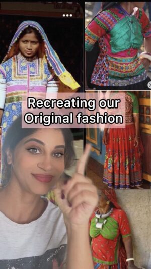Shweta Mahadik Instagram - Rabari or Rewari tribe of Gujarat and Rajasthan wear this beautiful outfit. The choli is called kanjari. It is hand embroidered with beautiful mirror work. 
No designer outfit can beat our Indian traditional outfits ❤️

#handmade
#diy
#shwetamahadik
#navratri
#festive
#ootd
#diychachi
