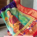 Shweta Mahadik Instagram - Special saree for this special festival!! #handpainted #diy #art #ganpati #festivals #shwetamahadik #diychachi