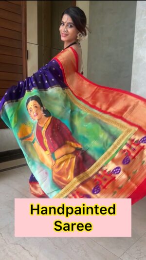 Shweta Mahadik Instagram - Special saree for this special festival!!

#handpainted 
#diy
#art
#ganpati 
#festivals 
#shwetamahadik
#diychachi