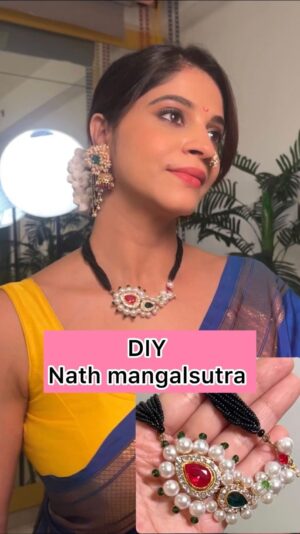 Shweta Mahadik Instagram - “Nath” Mangalsutra!
#diy
#handmade
#festive
#ganpati 
#jewelry 
#shwetamahadik 
#diychachi
#art
#fashion