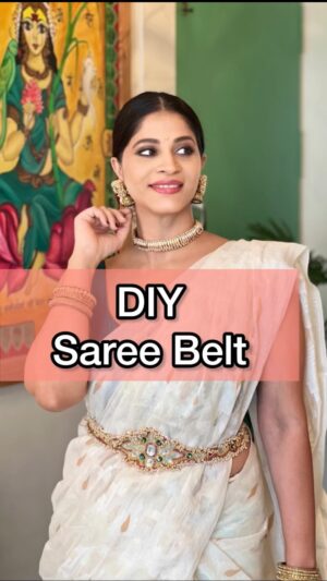 Shweta Mahadik Instagram - Wish you all a very HAPPY ONAM❤️
DIY saree belt

#diy
#handmade
#shwetamahadik 
#saree
#jewelry 
#onam 
#diychachi 
#art
