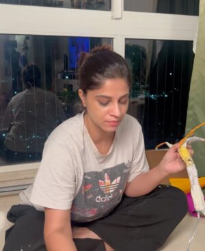 Shweta Mahadik Instagram - One full month of absolute bliss…
Right from sculpting my Bappa to all the details of the “jungle theme” decoration, everything was so meditative..
And now after visarjan , I feel so empty😭 Baapa Pls tumhi pudchya varshi lavkar ya… Bappa moryaaaa🙏🏼

#ganpatibappamorya