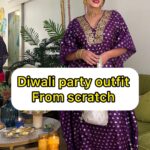 Shweta Mahadik Instagram - Kaftan outfit from scratch!! Happy Diwali 🪔 #diy #handmade #ootd #diwali #shwetamahadik #diychachi