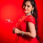 Sreethu Krishnan Instagram - Ms. Red♥️ @satz.photography @lulucouture_official @vg_magicwand_mua @ayrabridaljewellery #sreethukrishnan #red #photoshoot