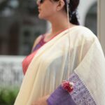 Swastika Mukherjee Instagram - My mother refuses to wear Parama Blouses because they are not “Pithh Kaata”. She says she feels suffocated in our back covered front covered blouses. This is my first Durga Pujo as a mother. I have pushed all my boundaries, made experiments and we introduced designs that are not our usual. And we got the most amazing response ever! So happy to have paired two of the most loved designs of the season. On a woman who looks good in everything- this time in her mother’s saree recreated on Bengal handloom Tant. Available on www.paramacalcutta.com In frame: @swastikamukherjee13 Shot by @upaharbiswas Managed by @lipstickler Styled by @rishabhad Make up: @prosenjit4867 Hair: @mallicknita.bigbi Location courtesy: @ranit.maiti Kolkata