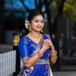 Vishnu Priya Instagram - 💙💙💙 InFrame : @vishnupriyaaofficial 📸 : @sudheerkumarkudipudi @dop_nani . . . . #halfsaree #tradional #attire #outfit #photographer #photography #makeup #hairstyles #family #show #teluguactress #thankyouall #spreadpositivity #spreadlove #spreadpositivity #sidshnu #subscribe #like #share #comment