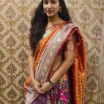 Vishnupriyaa bhimeneni Instagram - Munduga andariki Ugadi 💛💚 subhakankshalu 💖 😍😛😝 Beautiful halfsaree from @southindiashopping I can't express how much my mom loved the outfit... And me wearing it today specially .... 😍 Coz I generally don't doll up... Thats highly impossible... Pc : To my mom... Who was bored of my poses and asked me to try something nice and the result was last 3 pictures... 😝🤣