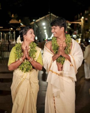 Vishnupriya sainath pathade patil Instagram - 4 years ka safar 🥰 ‘ tu ’ se lekar ‘ aap ‘  tak ka safar ! 🫶🏻🫰🏻 #saipriya #saipriyakishadi