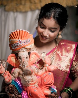 Vishnupriya sainath pathade patil Instagram - Majha bappa 😍🙏🏻 

#vishaarmy