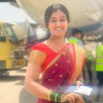 Vishnupriya sainath pathade patil Instagram - (Bahurani ) ....Off to sasural 🥰🙌🏻 #vishaarmy #saipriya Coimbatore Airport