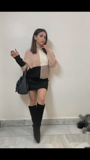 Aanchal Khurana Instagram - Knitwear + high knee boots = top tier combination this season 🖤

.

.

.

.

.

#grwm #fallfashion #explorepage #delhiwinter #aanchalkhurana