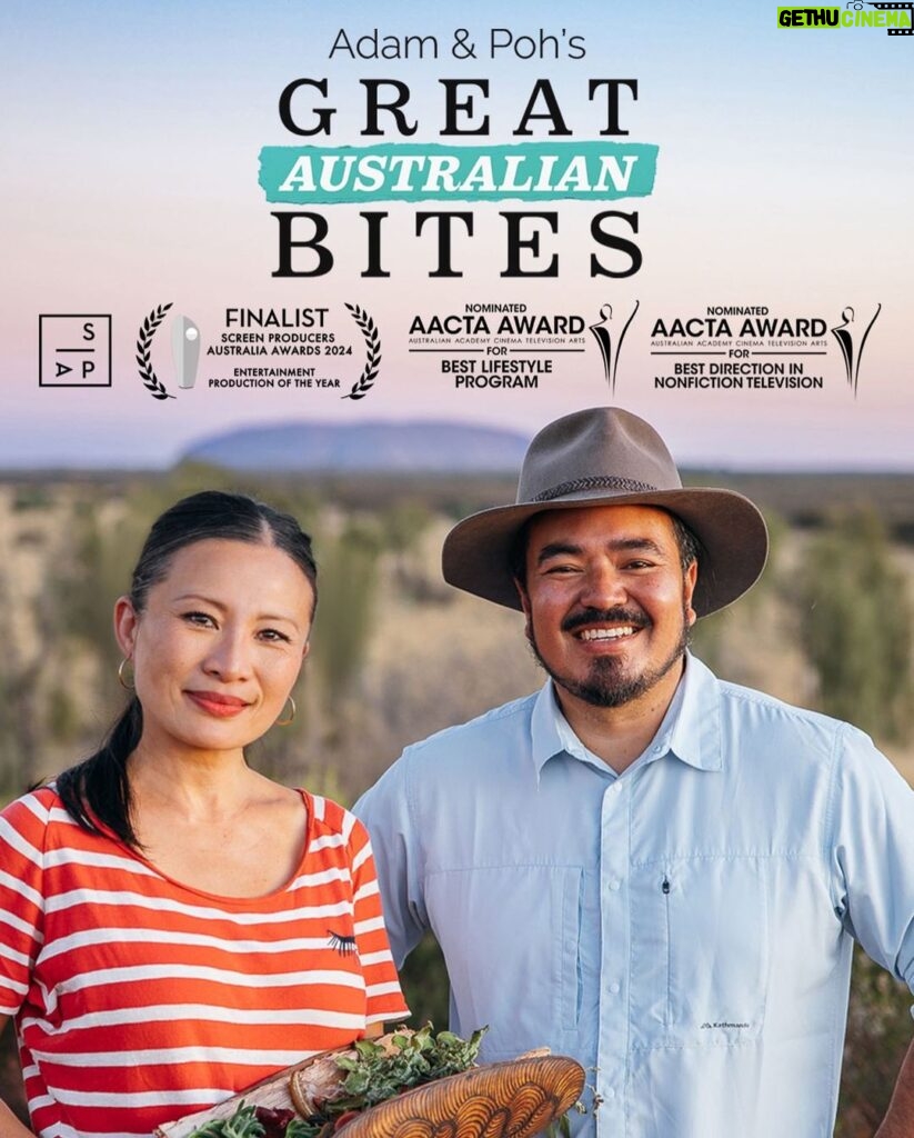 Adam Liaw Instagram - We’re over the moon to tell you that Adam & Poh’s Great Australian Bites has been nominated for Best Lifestyle Program at this year’s @AACTA awards, as well as @joshmartinaustralia for Best Direction in Non-Fiction Television, AND Entertainment Production of the Year at the Screen Producers Australia Awards! Wish us luck!