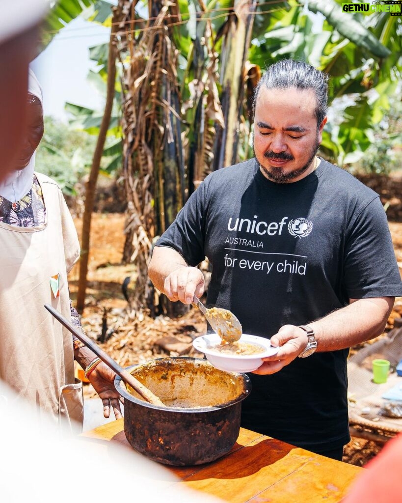 Adam Liaw Instagram - The most rewarding cooking demonstration I’ve ever done. Assisting UNICEF’s Mamans Lumière (Light Mothers) program in Ngozi Province. The Mamans Lumière program is where model mothers like Sibomana Christine teach young women about practical nutrition for their children. Ngozi has one of the highest rates of childhood malnutrition in the world, with latest reports suggesting more than 60% of children experience stunting as a result of severe malnutrition. The Light Mothers teach about the balance and sources of macronutrients in ingredients that local women may be able to access, and UNICEF supplements this with a flavourless micronutrient powder containing essential vitamins and minerals for child development. We made melangé, a nutritious Burundian stew made from whatever ingredients are on hand - in this case beans, lengalenga (amaranth, a Burundian staple), vegetables and small dried fish from Burundi’s Lake Tanganyika. The women said I was a good cook, but also commented that they had never seen a man cook before! Ngozi, Burundi