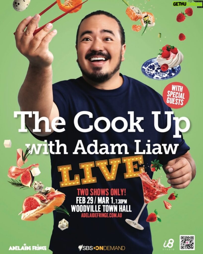 Adam Liaw Instagram - Exciting times! We’re bringing The Cook Up to you live and in person for the first time EVER at next year’s @adlfringe in February and March! This will be for two nights only and it will absolutely sell out so get tickets quick if you don’t want to miss out! Link to tickets in my profile. I’m a huge fan of the Adelaide Fringe. It’s the largest arts festival in the southern hemisphere, so if you’ve always thought about going then next year is your chance. I’m really proud to be an official Fringe Ambassador this year. See you there! @sbs_australia @sbsfood
