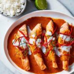 Adam Liaw Instagram - I wrote 7 Days of Dinner because the hardest thing about cooking dinner is deciding what to have. The book is separated into a chapter for each day of the week, from Meat-Free Mondays, through fast after-work midweek Wok Wednesdays and Thursday Night Pastas, to Saturday Stews when you can get something on the stove a little earlier in the day. I’m just trying to help you plan your week, so you could be having: Monday - Zucchini fritters Tuesday - Scotch fillet tacos Wednesday - Curried fried rice Thursday - Pea and ham pasta Friday - Choo chee salmon (super quick) Saturday - Sausage and capsicum casserole Sunday - Roast pork belly with red cabbage and applesauce It would make a great Christmas present, just saying… 😉 (Link in my profile)