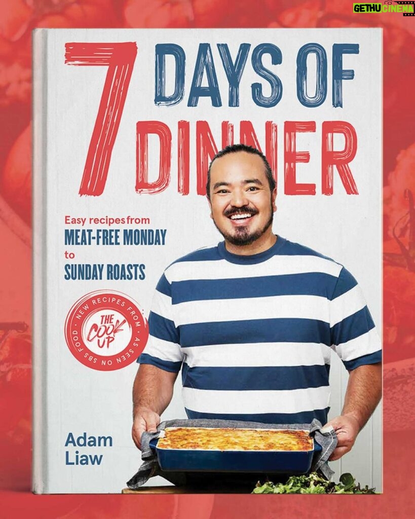Adam Liaw Instagram - I wrote 7 Days of Dinner because the hardest thing about cooking dinner is deciding what to have. The book is separated into a chapter for each day of the week, from Meat-Free Mondays, through fast after-work midweek Wok Wednesdays and Thursday Night Pastas, to Saturday Stews when you can get something on the stove a little earlier in the day. I’m just trying to help you plan your week, so you could be having: Monday - Zucchini fritters Tuesday - Scotch fillet tacos Wednesday - Curried fried rice Thursday - Pea and ham pasta Friday - Choo chee salmon (super quick) Saturday - Sausage and capsicum casserole Sunday - Roast pork belly with red cabbage and applesauce It would make a great Christmas present, just saying… 😉 (Link in my profile)