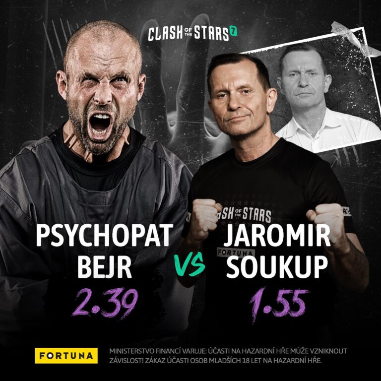 Aleš Bejr Instagram - 👊💥 PSYCHOPAT BEJR vs. JAROMÍR SOUKUP💥👊 V kleci se střetnou dva titáni, kteří neznají strach. Jaromír Soukup, zkušený boxer s mnoha úspěchy, nyní čelí výzvě odhodlaného Psychopata Bejra, který má v úmyslu ukázat, že i po dvou prohrách má co říct. 🥊🔥 Psychopat se vrací s novým odhodláním a touhou po vítězství vstříc svému vysněnému zápasu! 😈 Kdo odejde se vztyčenou rukou jako vítěz? Dejte nám vědět v komentářích! 💬🤩 NEZAPOMEŇTE, že na všechny zápasy si můžete vsadit u @ifortunacz a s promokódem “CLASH1300” získáte při nové registraci bonus 1300,- na vaše sázky! ✅ “Ministerstvo financí varuje účasti na hazardní hře může vzniknout závislost! Zákaz účasti osob mladších 18 let na hazardní hře.” CLASH OF THE STARS 7 - SEVEN SINS 😈 🎪 SPORTOVNÍ HALA FORTUNA 📆 27.1.2024 🎫 VYPRODÁNO, prodej PPV již brzy na www.clashofthestars.tv