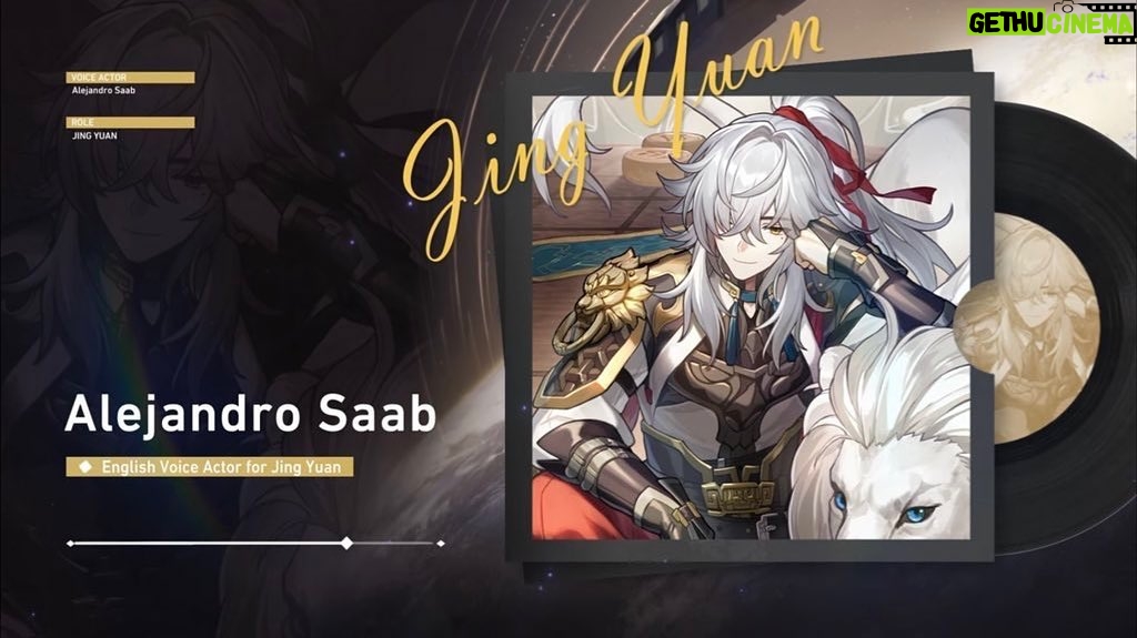 Alejandro Saab Instagram - From one white haired general to the next, I’m beyond excited to announce that I’ll be voicing your “Dozing General” Jing Yuan in Honkai Star Rail 🤩 Can’t wait for you guys to play it on April 26th! Pre register now, and… May this journey lead us, starward 💫 #jingyuan #honkaistarrail #voiceactor