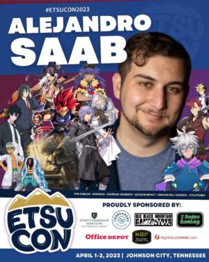 Alejandro Saab Instagram - Hey Tennesse!! 
I’ll be seeing YOU in April 1-2 over @etsucontn

Can’t wait to meet ya guys 😎
#cyno #voice #voiceactor #miyamura #horimiya #genshinimpact #genshin #pokemon #cyyuvtuber