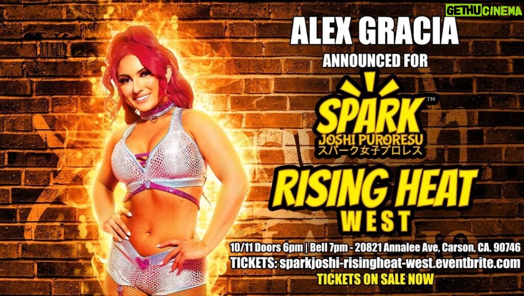 Alex Gracia Instagram - Alex Gracia makes her Spark Joshi debut at Rising Heat West on October 11th! After training at the Texas Wrestling Academy, Alex Gracia has competed in many US promotions including IMPACT, AEW, Ring of Honor, SHIMMER, and SHINE, and has also wrestled in Japan with Stardom. Next, fans on the west coast can see her live at Spark Joshi's Rising Heat West when Xtinguish takes over the LA Dojo! Rising Heat West will take place on Wednesday, October 11th at the LA Dojo: 20821 Annalee Ave, Carson, CA 90746 (Doors open at 6pm, bell at 7pm.) Tickets on sale NOW: sparkjoshi-risingheat-west.eventbrite.com @alexgracia3 #sparkjoshi #joshipuroresu #joshiwrestling #joshiwrestler #joshiwrestlers #wrestling #prowrestling #puroresu #wrestlingtickets #japanesewrestler #womenswrestling #womenswrestlingmatters #womensprowrestling #japanesewrestling #indiewrestling #whattodoinlosangeles #losangeleswrestling #socalwrestling