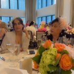 Alex Meneses Instagram – Thank you @maxmara for your sponsorship.  @service_club_of_chicago 
@hermes 
@veronicabeard
@wyckwoodhouse 
#givingback #hatluncheon #sisters #fashionista