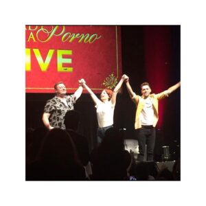Alice Levine Instagram - 430 million downloads 
6 seasons
2 world tours 
1 HBO special 
A frisky father 

And…a complete joy to make. 8 years ago we sat in the pub and heard the first words of these books and it’s been the most unbelievable fun creating @mydadwrotea ever since💥

But, all bad porn must come to a happy ending. So, the FINAL episodes of @mydadwrotea will be available from 28th November 💔. We hope you’ll come and celebrate with us!

We can’t say a big enough thank you to everyone who made this the phenomenon it became. 

That is the end of the podcast…but not of the story 👀

📸 @mrmattcrockett (the rest are such a strange selection from our 75 years of having photos together!)