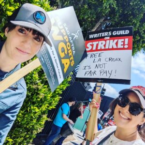 Alison Haislip Instagram - Baby's first picket line.

#unionstrong
#wgastrike
@sagaftra 
@wgawest