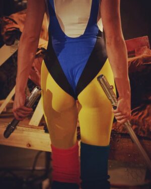 Alison Haislip Instagram - Flashback to when I was an 80s jazzercize instructor.

No...not really. But I did stumble across these pics from the awesome Saber III shoot I did with @claregrant & @rileahvanderbilt from 8(??) years ago?? Still one of my favorite shoots/costumes. And I mean....look at dat booty. 😂

And yes...that's my actual hair. Not a wig. That's some A+ styling right there.

📸 @ericblackmonster

#jazzercise
