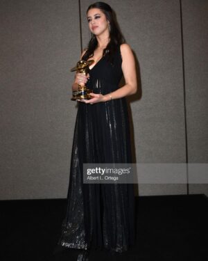 Amber Midthunder Instagram - Thank you @saturnawards!!!! And @dannytrs for saying nice things about me in public!!!