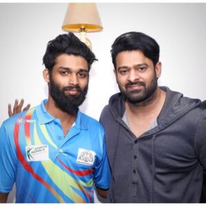 Ameer Vayalar Instagram - With actor Prabhas (darlin❤️❤️❤️) #prabhas @actorprabhas #ameervayalar #prabhasfans