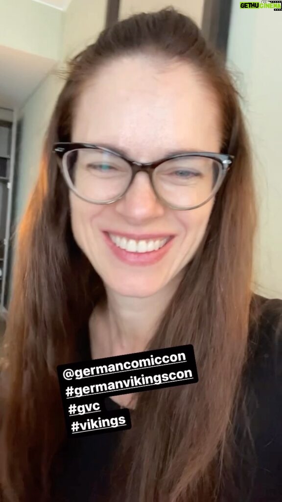 Amy Bailey Instagram - My eyes are tiny and bloodshot, and my 24 hour travel-body-aroma is positively scientific. BUT. I’m here, and excited to reunite with old friends and meet new ones! @germancomiccon German Vikings Con begins early tomorrow morning so git yo tix and come say hi! 🔥💥 Ok, I’m going to shower, nap, have a little cry about missing my kids, and then go find my beloved cast mates in the hotel. See y’all tomorrow #vikings fans!!! 🤘🤘🤘