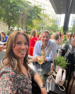 Andrea McLean Instagram - 4 Things I did this week to fill my cup that had nothing to do with work:
1. Technically this was a work type event, but it didn’t feel like it because it was such fun. I was interviewed by the very impressive @jo_elvin for her podcast ‘Fame’ as part of The London Podcast Festival. To be asked to be a guest on a podcast that that featured the likes of @jameelajamil and @amyschumer was an honour! 
2. Afterwords Mr F and I had an unplanned date night in a nearby restaurant, which was very nice.
3. I took @teddymcfeen for a long walk today before it got too hot to move. I listened to @steven Bartlett’s Diary of a CEO podcast interview with @amycuddy as I walked. Such an impressive woman, and someone I’d definitely like to talk to myself one day. 
4. We met up with our dear friends @nickede and @mrdrewnaylor for a long lunch today. We didn’t take any photos because we were too busy chatting, but here is one of us on our way home over my favourite bridge - Albert Bridge. There’s something so romantic about this bridge, I’ve always loved it. 
A lovely end to a very hot week!
#4things