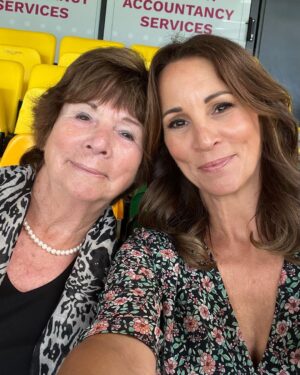 Andrea McLean Instagram - 4 things I did this week to fill my cup that had nothing to do with work
1. Mum and I went to my son Finlay’s graduation from uni. It feels like two minutes ago from when I took him in for his first day at infant school, and suddenly this week he graduated! How did that happen? We are all very proud of him. 
2. Amy and I went to see @missmikasimmons in the brilliant play Disruption at the Park Theatre in Finchley. It is SO GOOD - a Black Mirror style multi layered moral dilemma. Loved it!
3. Had a wonderful evening out celebrating @chrisbaber birthday at @langansbrasserie with @nickfeeneycoach Just a great night of great company, lots of laughter, chat and fabulous food. 
4. We waved off my lovely sister Linda and husband Rory and niece Meghan who have been over celebrating Linda’s birthday. I love spending time with my sis, she’s just ace. I felt very lucky this week. It was nice. 😊
#4things
